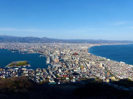 昼間の函館山から見える景色 昼間の函館山から見える景色 函館市,函館山,展望台の写真素材
