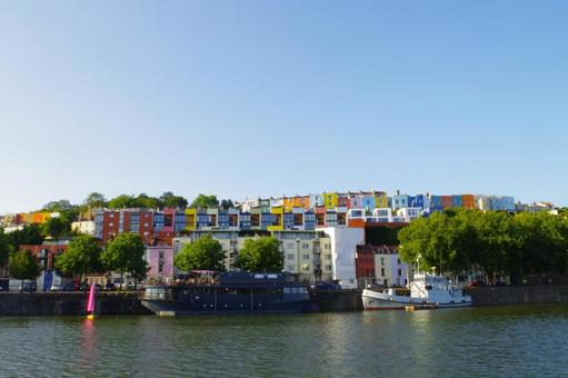 ブリストル、カラフルな街並み ブリストル,イギリス,街並みの写真素材