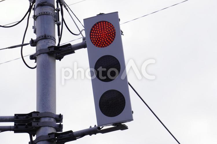 縦型信号機 led,灯火,点灯の写真素材