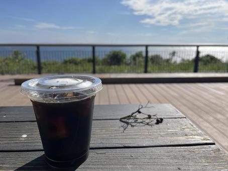 青空とコーヒー コーヒー,アイスコーヒー,飲み物の写真素材