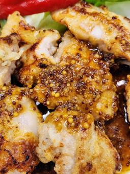 ハニーマスタードチキン（アップ） チキン,ハニーマスタードチキン,鶏肉の写真素材