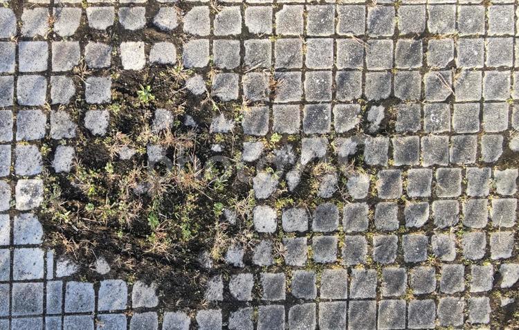 テクスチャ　ブロックの割れた地面 タイル,ブロック,レンガの写真素材