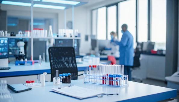 治療薬のイメージ　血液検査の結果の書類の写真