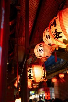 九份の屋台の提灯 九份,台湾,台北の写真素材