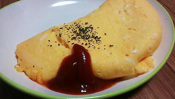 Omelette, cucina, piatto laterale, ketchup, JPG