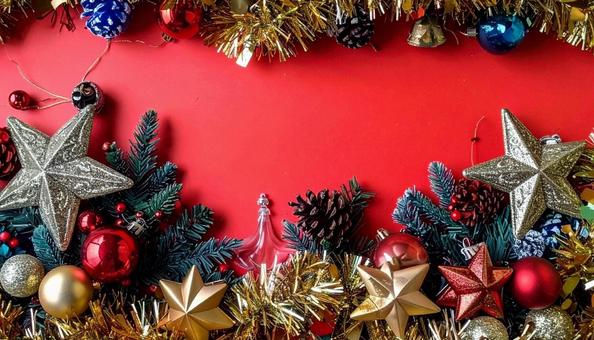 クリスマス フレーム 赤色の背景 クリスマス フレーム 赤色の背景の写真