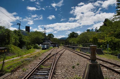 高千穂あまてらす鉄道の線路  高千穂  あまてらす鉄道,高千穂,鉄道の写真素材