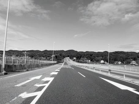 道路(モノクロ) 道路(モノクロ)の写真