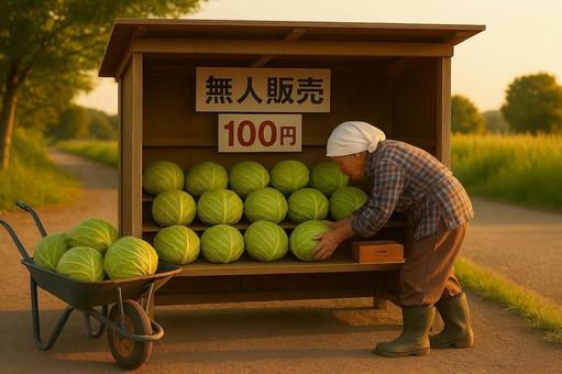 おばあちゃんの無人販売 おばあちゃんの無人販売の写真
