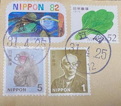 切手　消印　使用済み切手 切手,消印,使用済み切手の写真素材