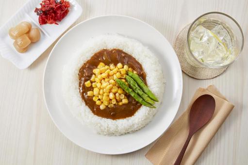 カレーライス(アスパラガスとコーン) カレーライス(アスパラガスとコーン) カレーライス,カレー,アスパラガスの写真素材