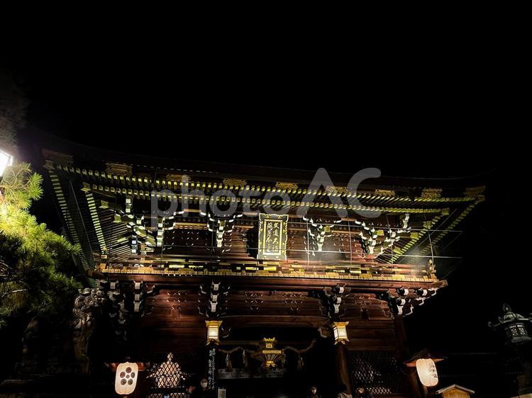夜の北野天満宮 京都,夜,北野天満宮の写真素材