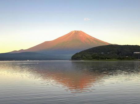 富士山と逆さ富士(山中湖) 富士山と逆さ富士(山中湖)の写真