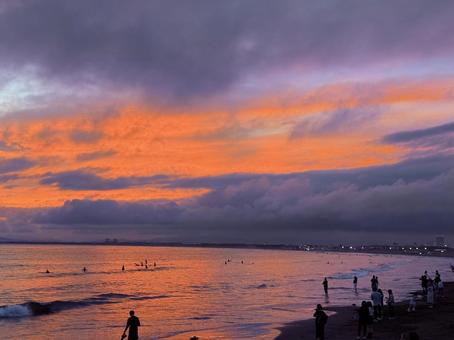 江ノ島マジックアワー4 江ノ島マジックアワー4 空,海,風景の写真素材