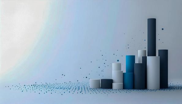 青と白と黒の積み重ねグラフの写真