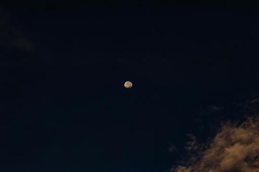<素材>秋の夜空に浮かぶ月 <素材>秋の夜空に浮かぶ月 月,お月見,お月様の写真素材