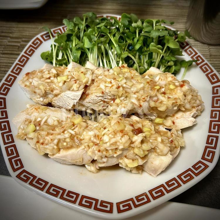 鶏むね肉の棒棒鶏 旦那飯,男の料理,手料理の写真素材