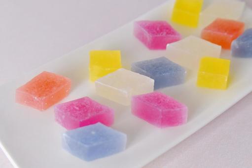 琥珀糖 琥珀糖 琥珀糖,和菓子,寒天の写真素材