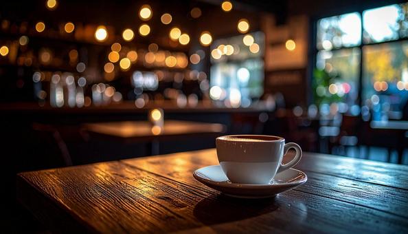 落ち着いたカフェで一息コーヒータイム 落ち着いたカフェで一息コーヒータイムの写真