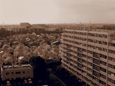 Photo, apartment complex, retro, showa, 