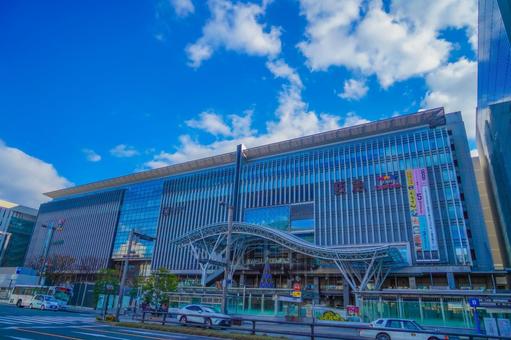 大通りから見た博多駅 大通りから見た博多駅 博多駅,jr博多シティ,阪急の写真素材