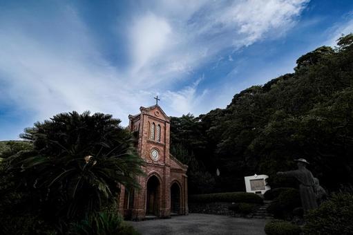 <五島の観光スポット>堂崎天主堂の風景 <五島の観光スポット>堂崎天主堂の風景 堂崎天主堂,堂崎,教会の写真素材