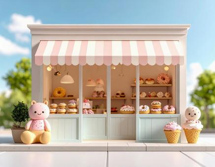 ドーナツの店、ミニチュア ドーナツの店、ミニチュアの写真