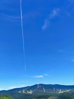飛行機雲 飛行機雲の写真
