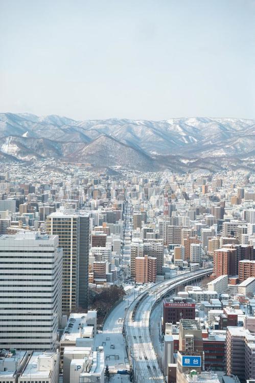 北海道　札幌　冬景色　素材 日本,北海道,札幌の写真素材