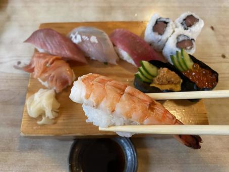 Nigiri sushi shrimp boiled shrimp, JPG