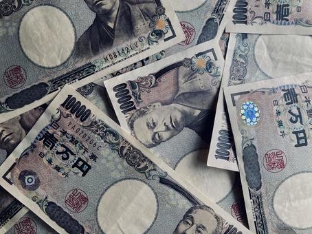 たくさんの一万円札(旧札)テクスチャー たくさんの一万円札(旧札)テクスチャーの写真