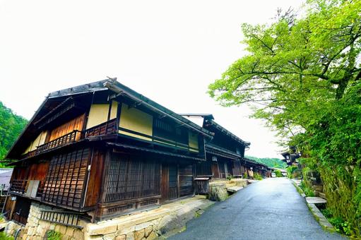 情緒漂う妻籠宿の風景 情緒漂う妻籠宿の風景 妻籠,宿場町,旅籠の写真素材