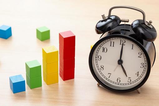 Building block graph and clock, JPG