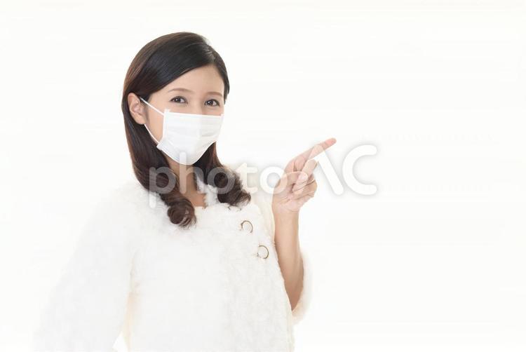 マスクをした女性 女性,女,風邪の写真素材
