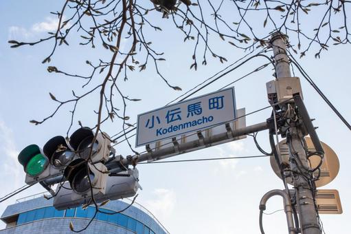 小伝馬町 小伝馬町,信号機,街並みの写真素材