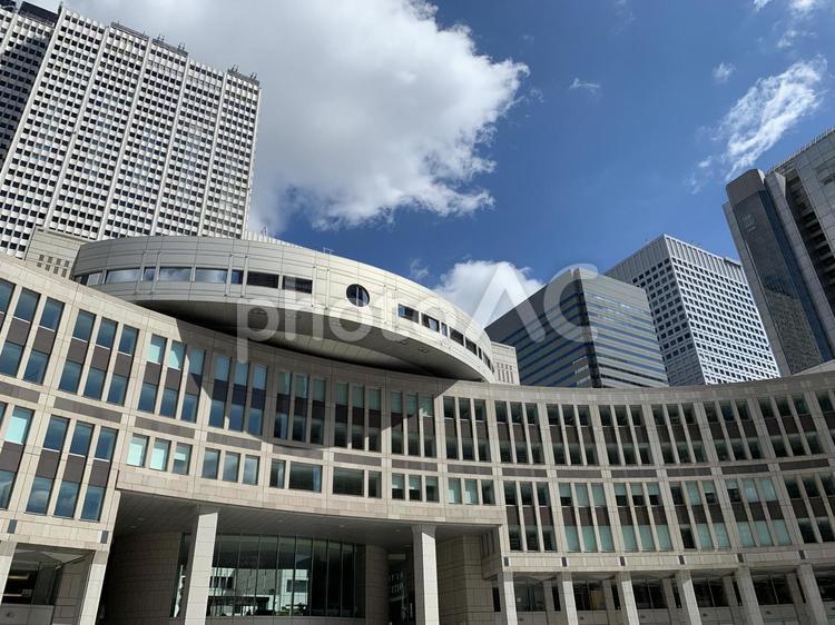 東京都議会と青空ver.1 都議会,青空,東京の写真素材
