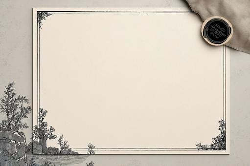 墨絵風のレトロな便箋 墨絵風のレトロな便箋の写真