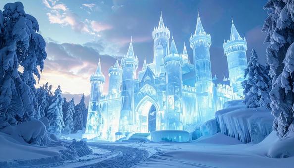 雪に囲まれた氷の城 雪に囲まれた氷の城の写真