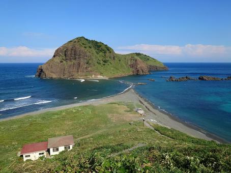 二ツ亀海水浴場 二ツ亀,二ツ亀海水浴場,佐渡の写真素材