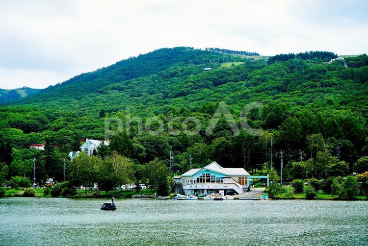 白樺湖の風景 白樺湖,湖,長野県の写真素材
