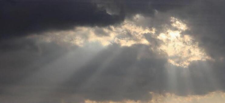 光のパイプオルガン 天使の梯子,空,自然の写真素材