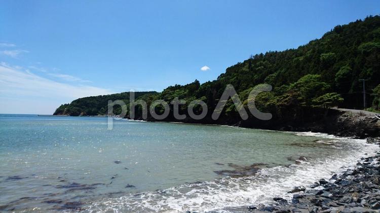 宮城県　蛤浜 ビーチ,景観,海の写真素材
