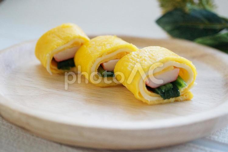お弁当の卵焼き 卵焼き,チーズ卵焼き,薄焼き卵の写真素材