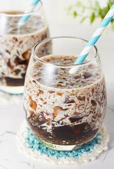 クラッシュコーヒーゼリー クラッシュコーヒーゼリー コーヒーゼリー,ゼリー,デザートの写真素材