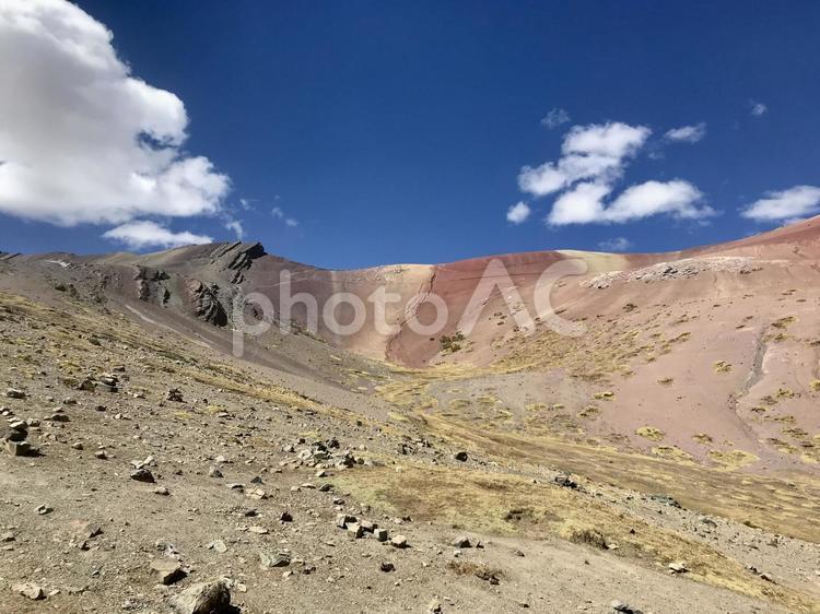 ペルーのクスコ周辺、レインボーマウンテン 海外,ペルー,風景の写真素材
