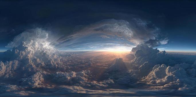 地球の大気圏上空に広がる雲海 地球の大気圏上空に広がる雲海の写真
