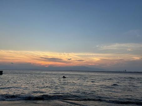 黄昏れ 海 黄昏れ 海 夕焼け,海,風景の写真素材