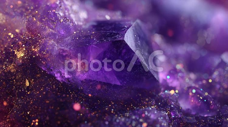 光と影が織りなす紫の神秘 アメジスト,水晶,鉱物の写真素材