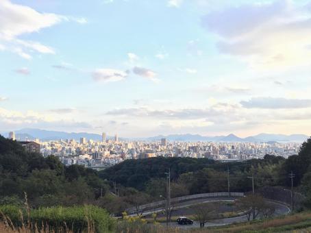山から見える景色 風景,空,晴れの日の写真素材
