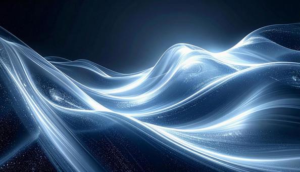 青白く輝く幻想的な光の波 青白く輝く幻想的な光の波の写真